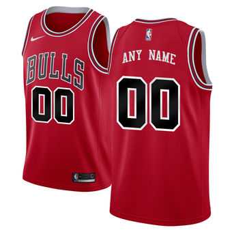 Men%27s Chicago Bulls Nike Red Swingman Custom Icon Edition Jersey->customized mlb jersey->Custom Jersey